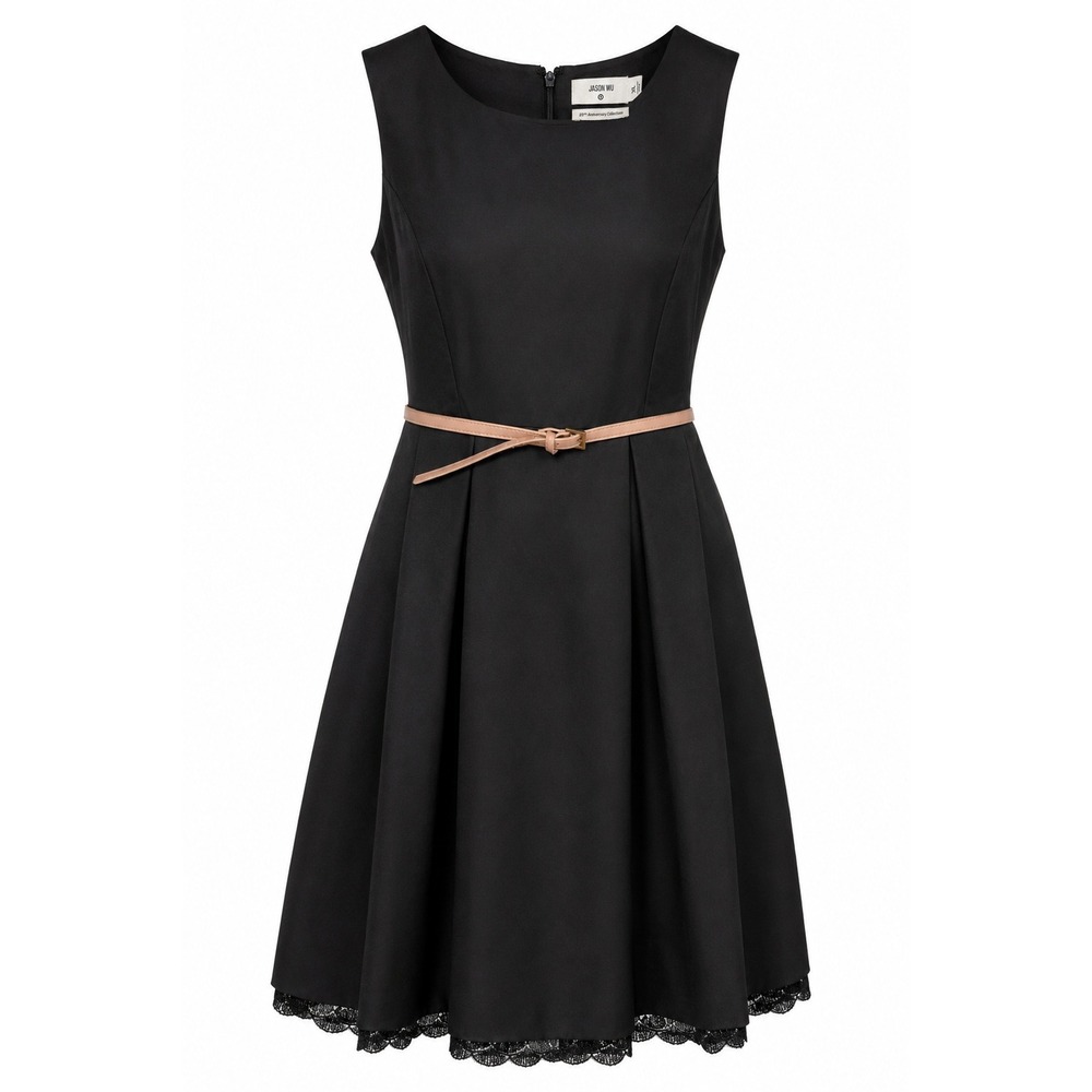 Jason Wu Target 20th Anniversary Black Lace Trim Fit Flare Belted Dress XL